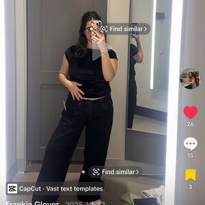 Black Women's denim low rise